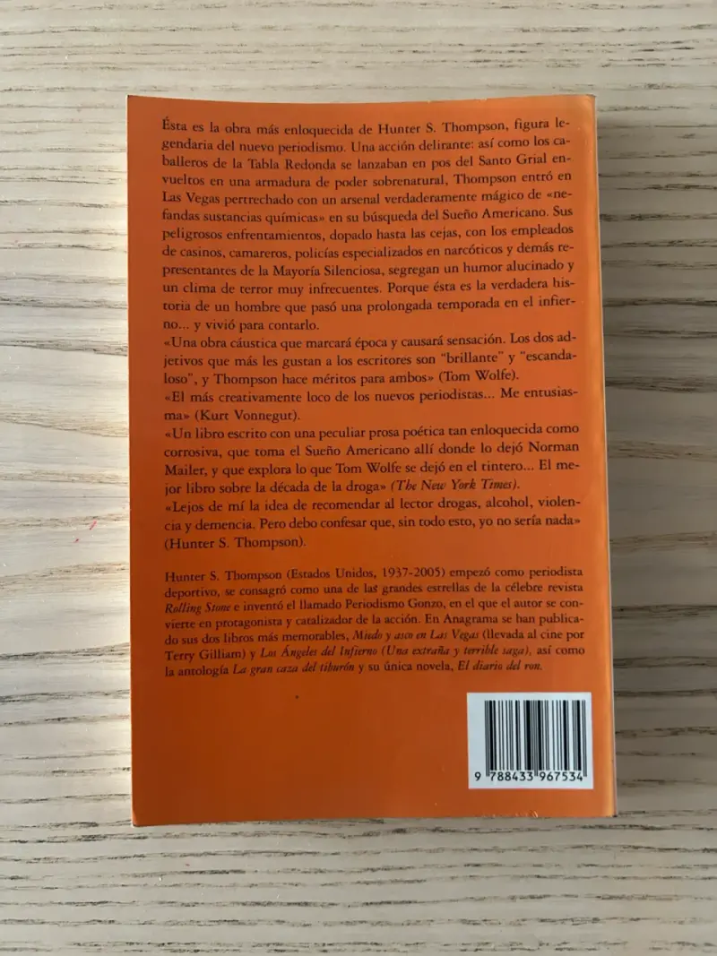 Libro 'Miedo y asco en Las Vegas' de Hunter S. Thompson - 2
