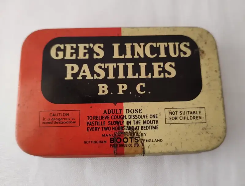 Lata vintage Gee's Linctus Pastilles - 1
