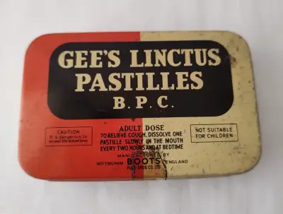 Lata vintage Gee's Linctus Pastilles - miniatura 1