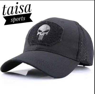 Gorra negra y gris con diseño de calavera - miniatura 1