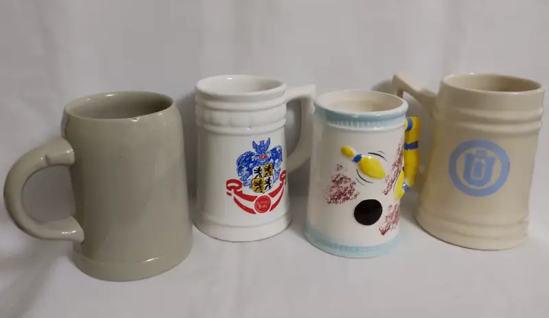 Set de jarros cerveceros de cerámica decorados - 2
