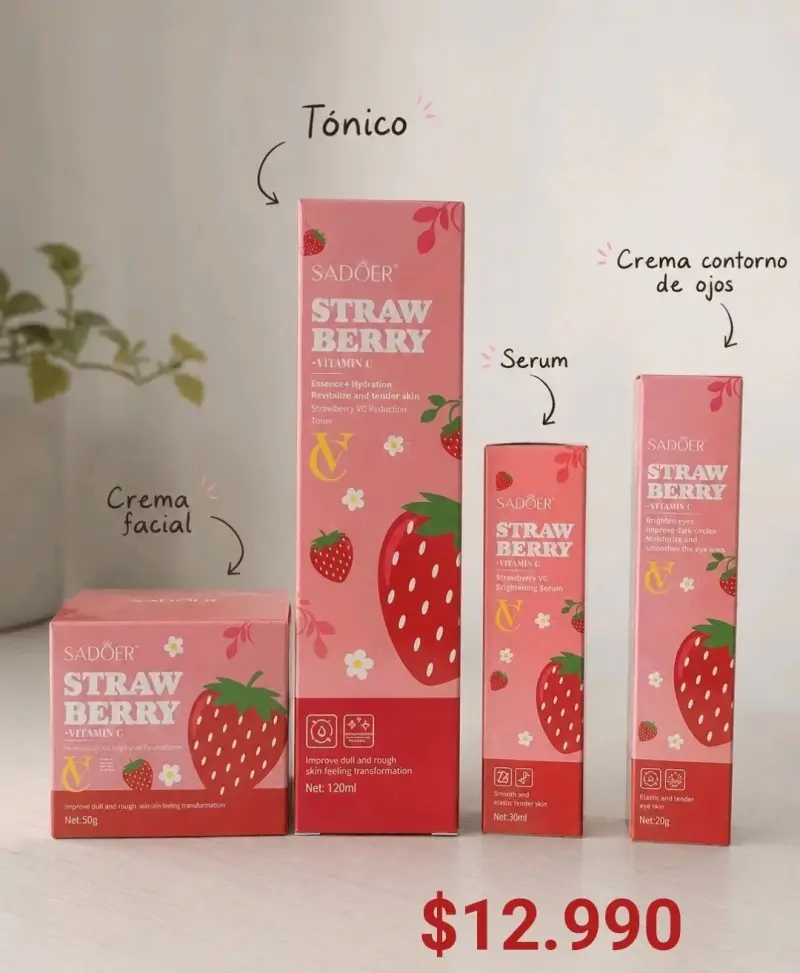Set de cuidado facial Sadoer Strawberry