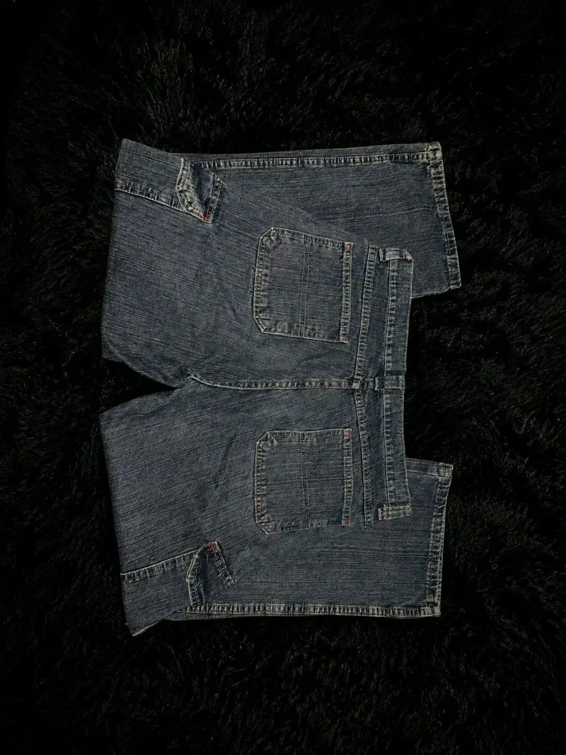 Pantalones cargo de mezclilla azul - 2