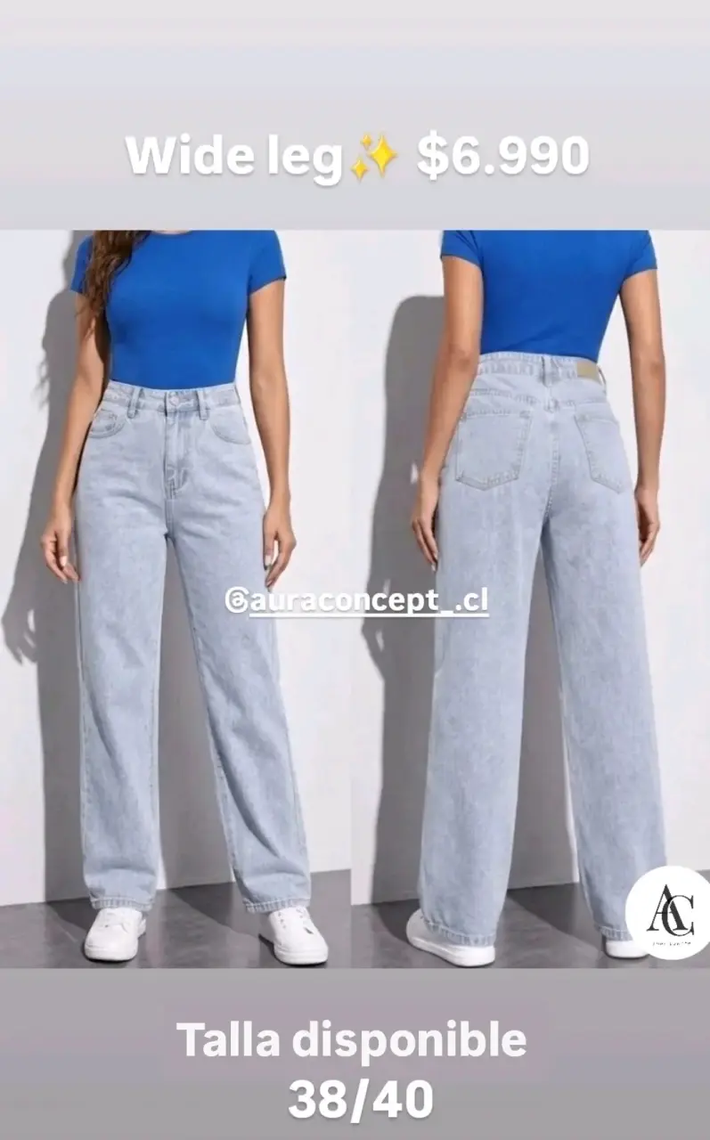 Jeans wide leg mujer talla 38/40
