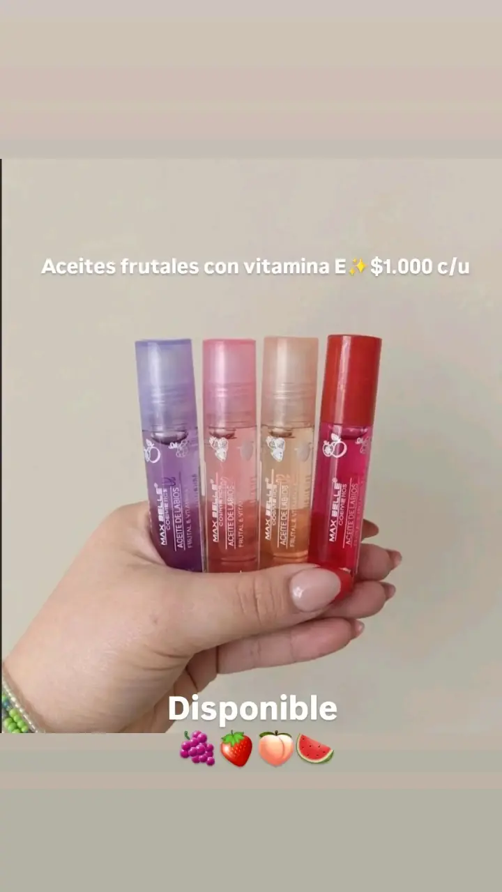 Aceites labiales frutales con vitamina E