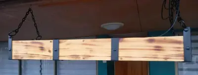 Lámpara colgante de madera rústica - miniatura 1