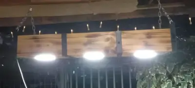 Lámpara colgante de madera rústica - miniatura 2