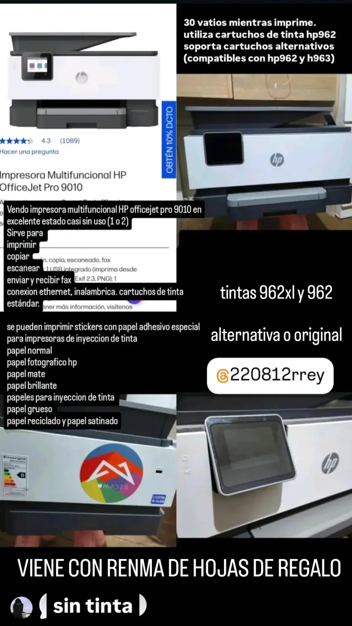 Impresora Multifuncional HP OfficeJet Pro 9010 - 1