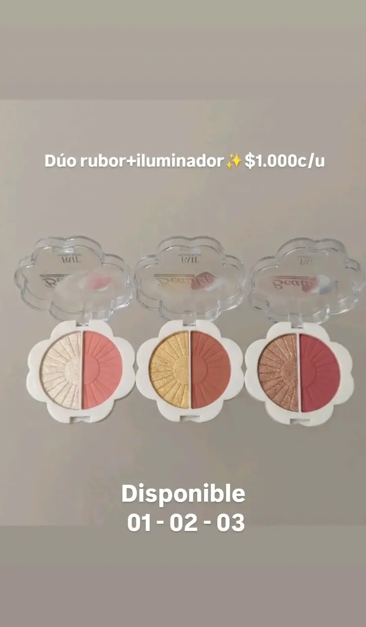 Dúo de rubor e iluminador compacto