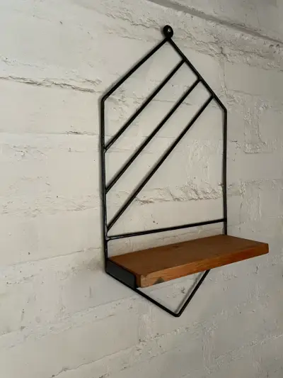 Estante de pared de madera y metal - miniatura 2