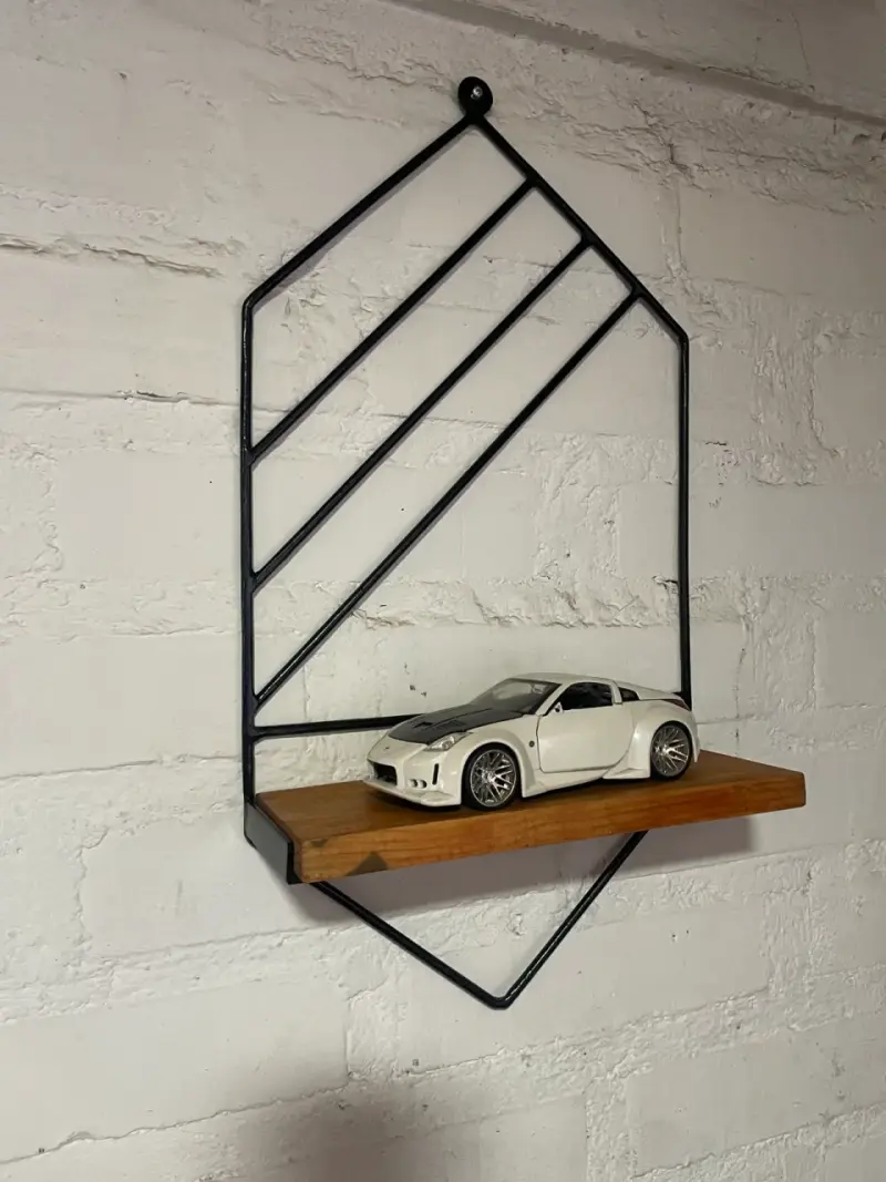 Estante de pared de madera y metal - 4