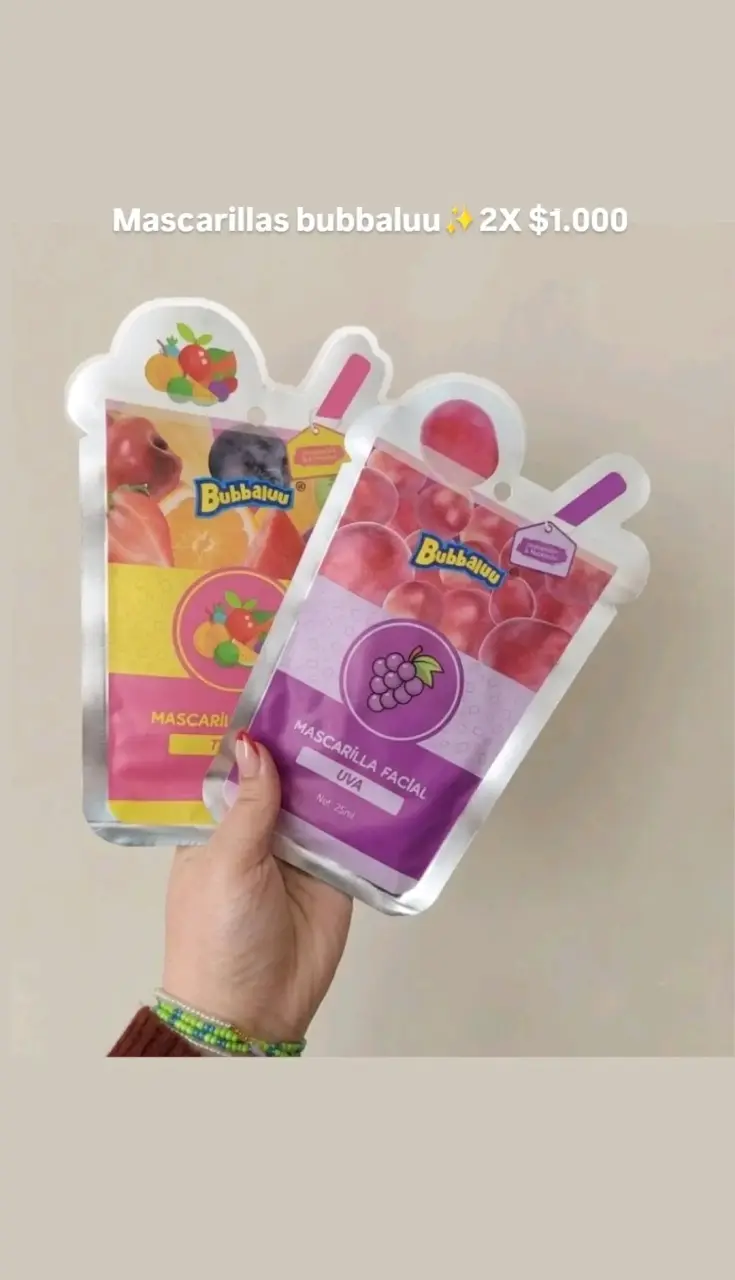 Mascarillas faciales Bubbaluu de frutas