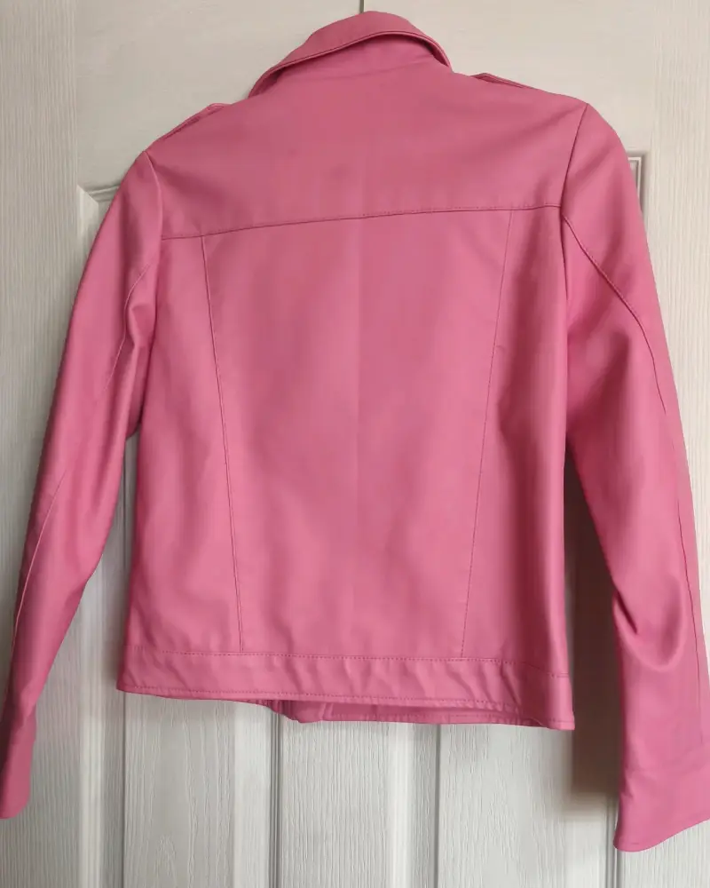 Chaqueta biker eco cuero rosa para mujer - 2