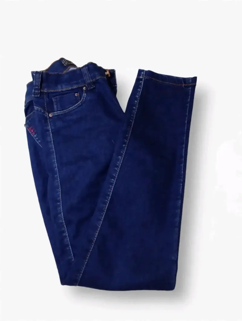 Jeans azul oscuro para mujer - 4