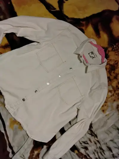 Camisa blanco invierno de algodón para mujer - miniatura 1