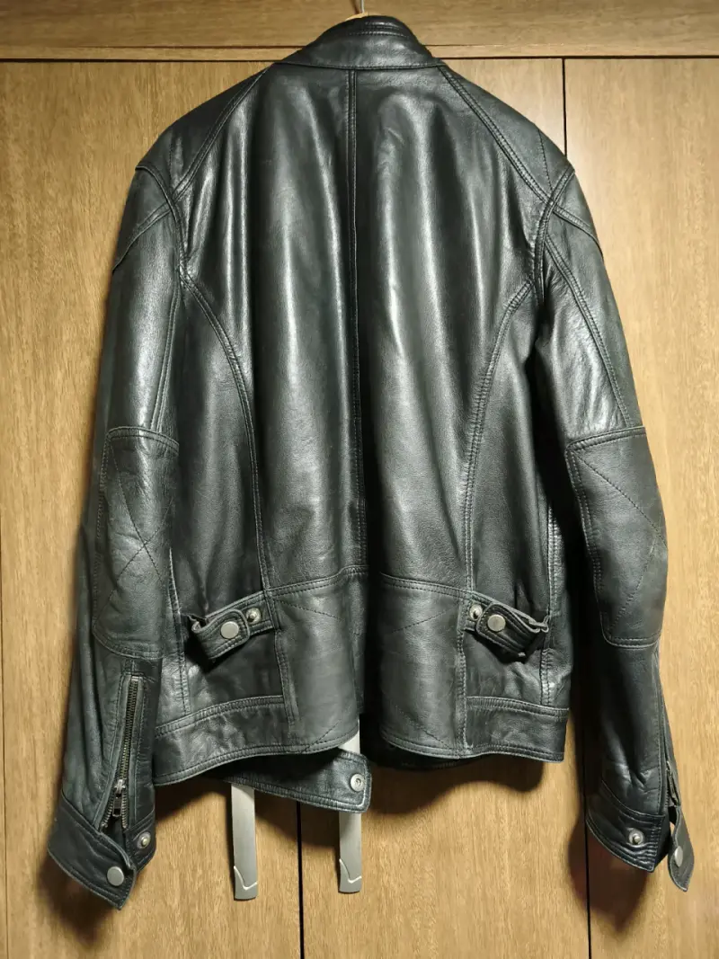 Chaqueta de cuero negra talla M - 6