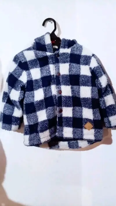Chaqueta infantil colloky  de lana a cuadros - miniatura 1