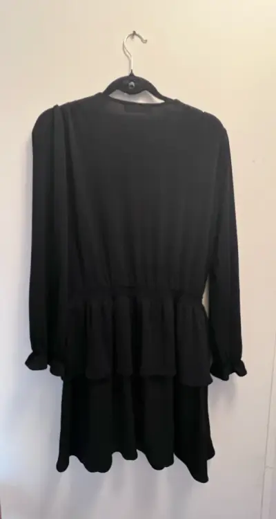 MANGO Vestido NUEVO negro elegante con mangas larg - miniatura 3