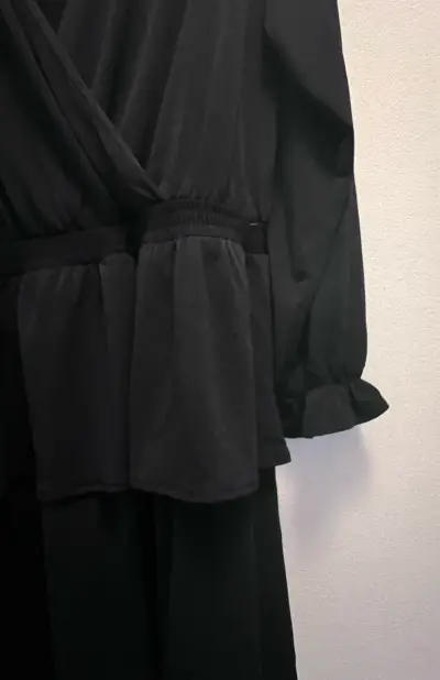 MANGO Vestido NUEVO negro elegante con mangas larg - miniatura 4