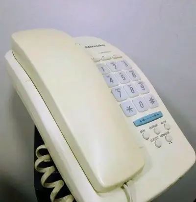 Teléfono fijo Nitsuko blanco clásico - miniatura 1