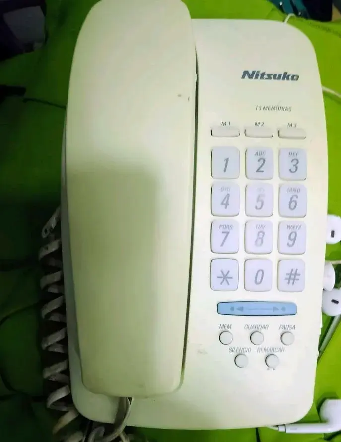 Teléfono fijo Nitsuko blanco clásico - 3