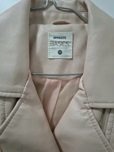 Chaqueta de cuero sintético Opposite Basics rosa - miniatura 1