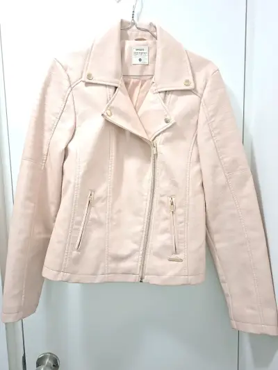 Chaqueta de cuero sintético Opposite Basics rosa - miniatura 3
