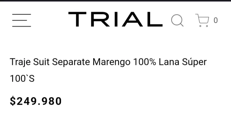 Traje Marengo 100% Lana Súper - 1