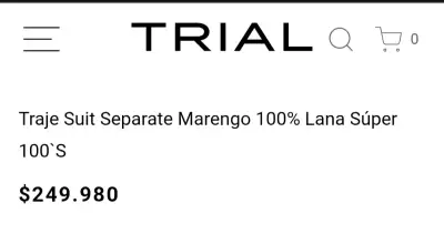 Traje Marengo 100% Lana Súper - miniatura 1