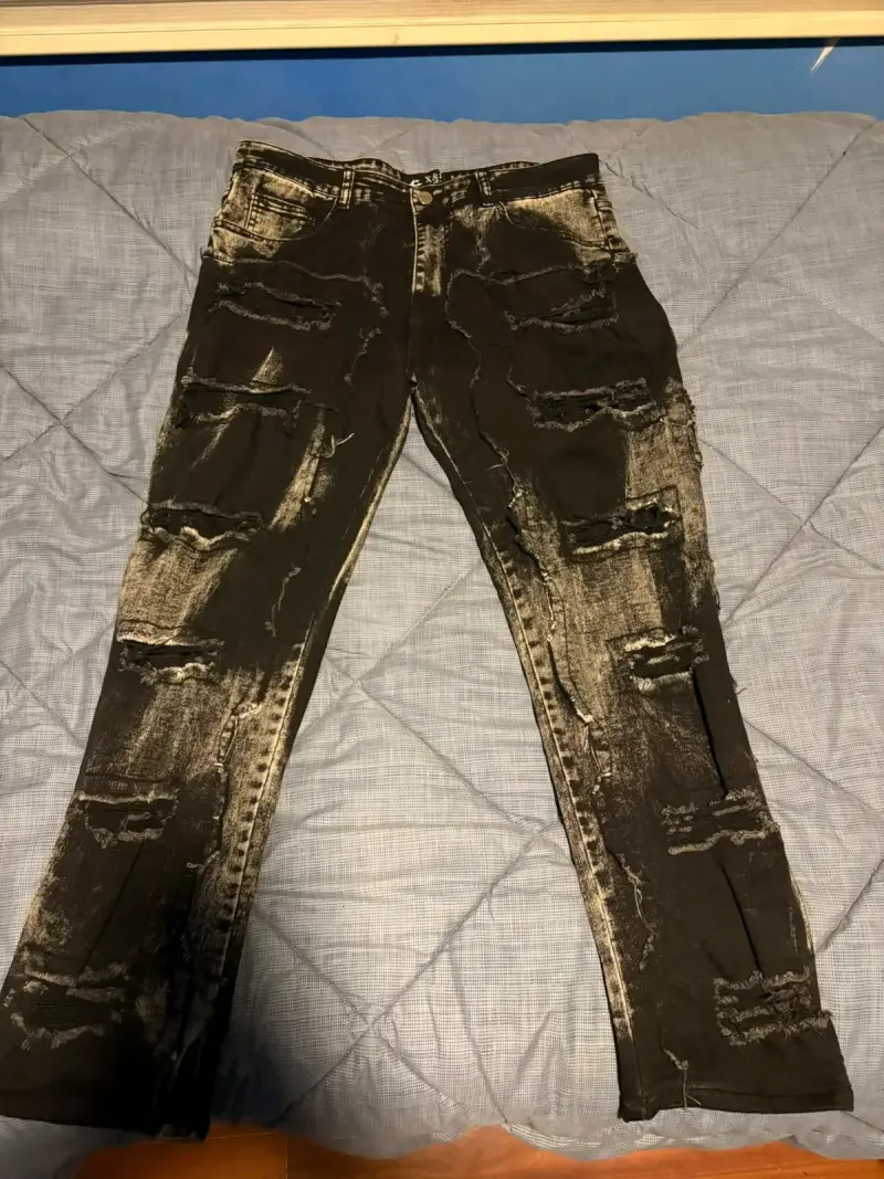 Jeans desgastados estilo vintage para hombre - 1