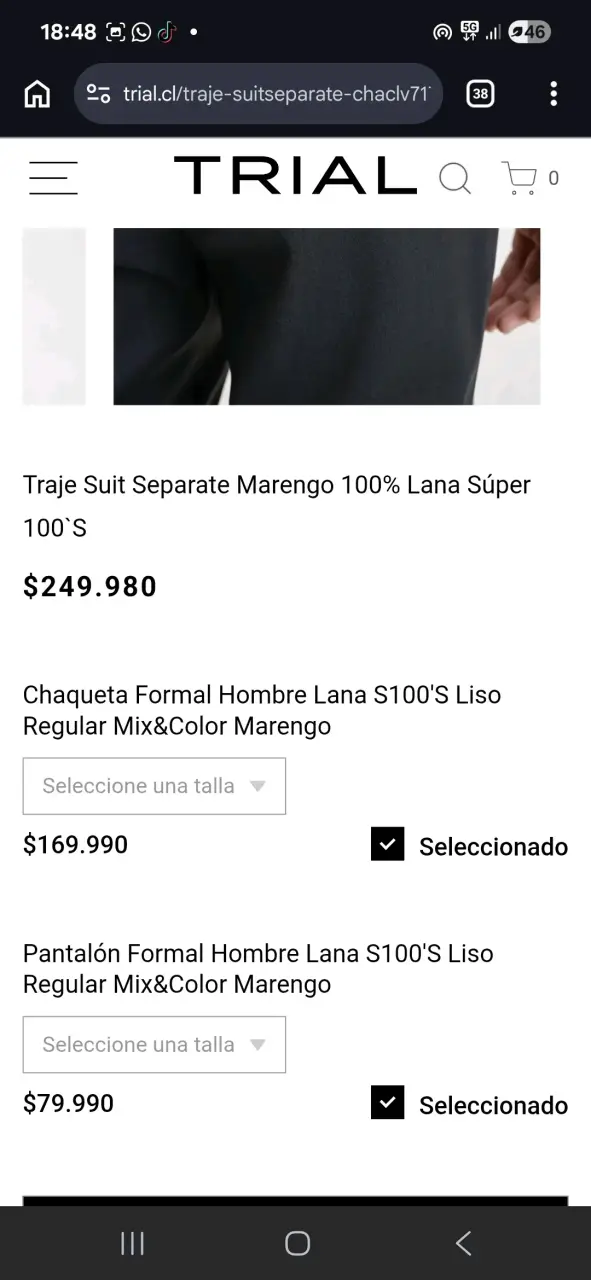 Traje Marengo 100% Lana Súper - 2