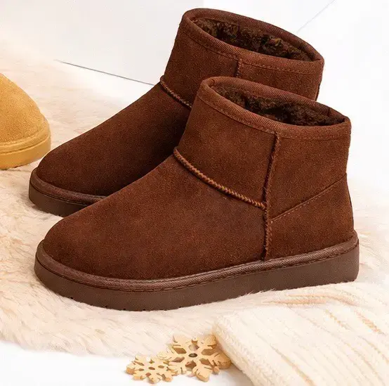 Botas de invierno marrones con forro cálido - 1