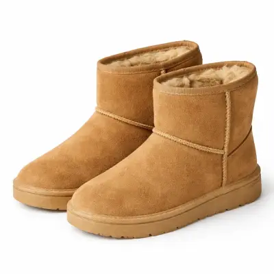 Botas de invierno forradas en piel camel - miniatura 1