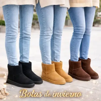 Botas de invierno forradas en piel camel - miniatura 2