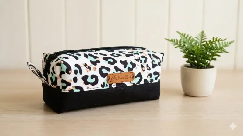 Neceser estampado animal print blanco y negro