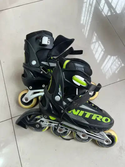 Patines en línea Nitro negros y verdes - miniatura 1