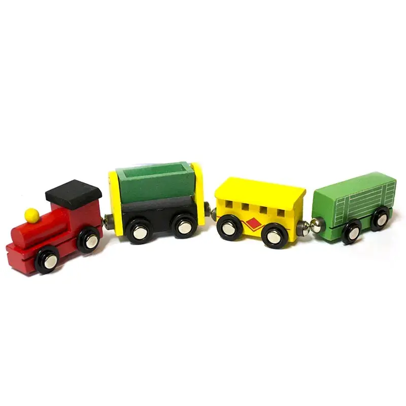 Tren de juguete de madera colorido