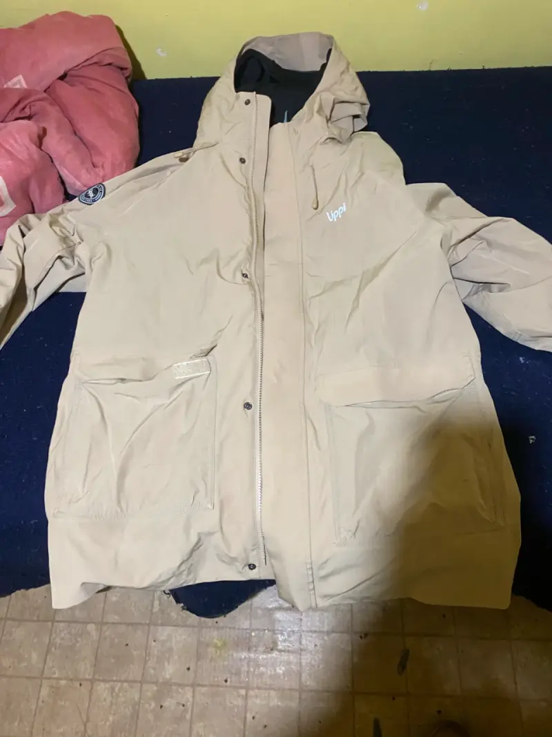 Parka beige Upp con capucha - 1