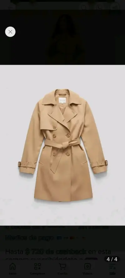Abrigo color Beige - miniatura 1