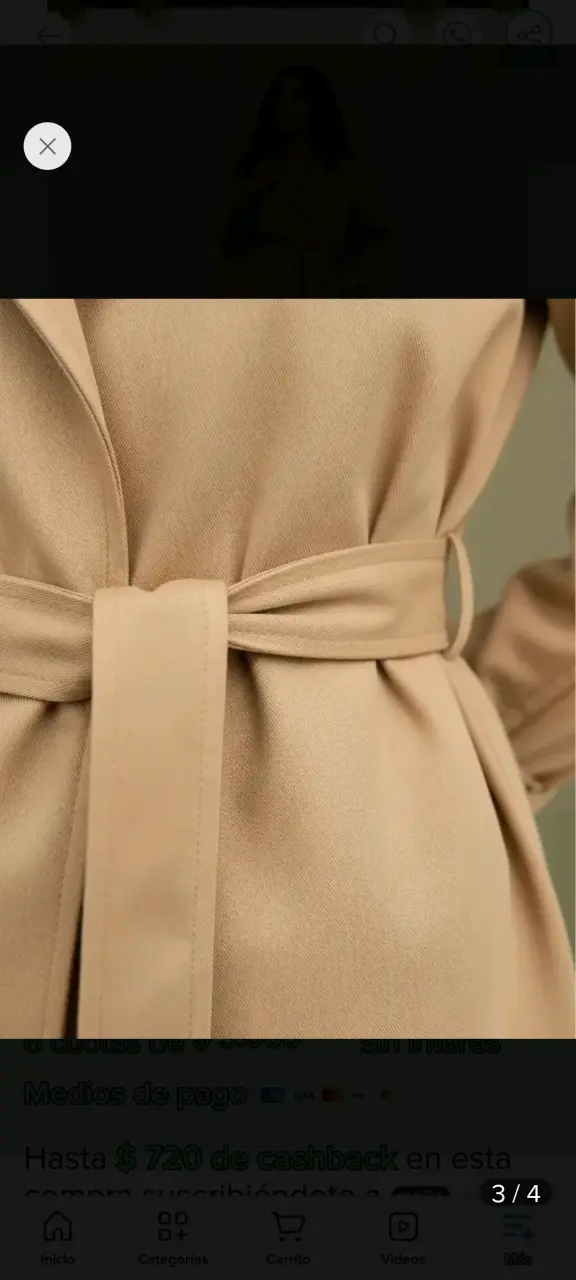 Abrigo color Beige - 3