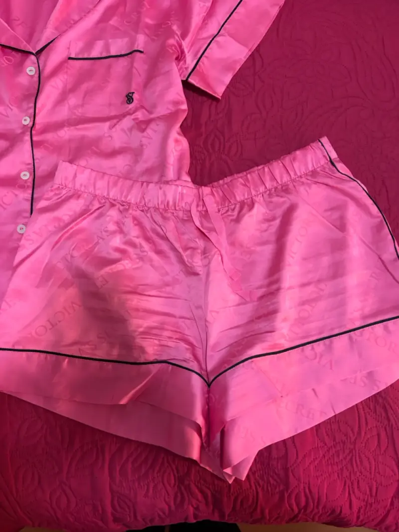 Pijama de satén rosa Victoria's Secret - 4