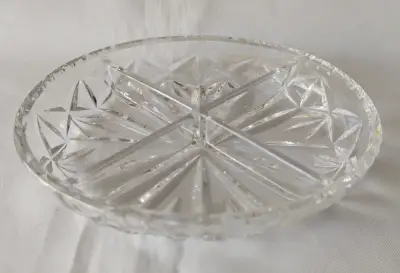 Bandeja de cristal tallado vintage - miniatura 3