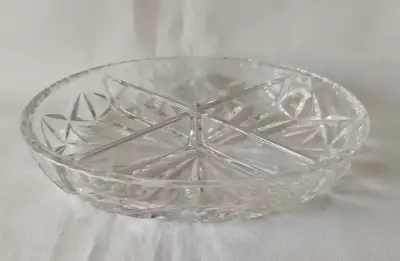 Bandeja de cristal tallado vintage - miniatura 4