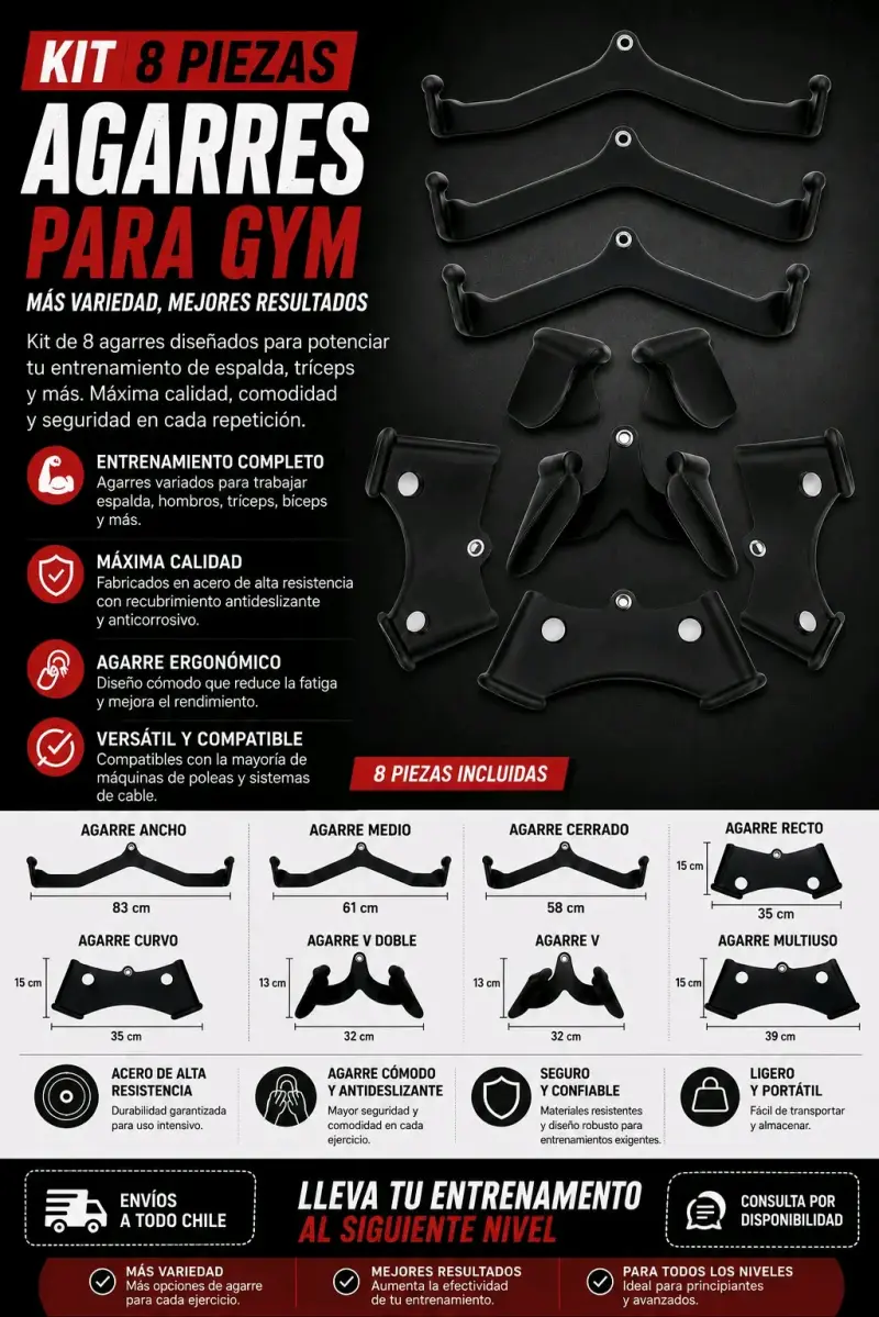 Kit de agarres para gym 8 en 1