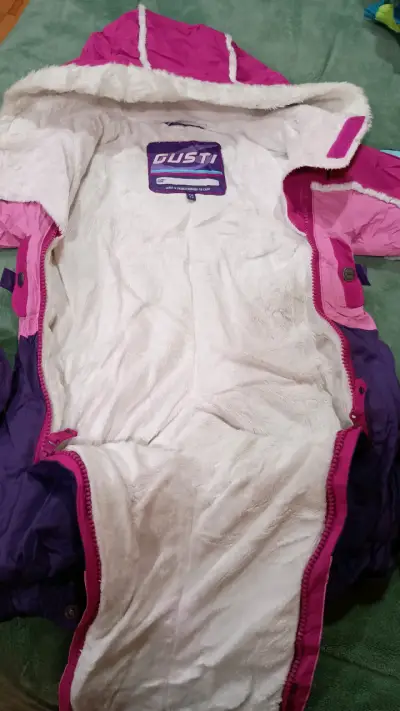 Traje de nieve infantil Gusti rosa y morado - miniatura 2