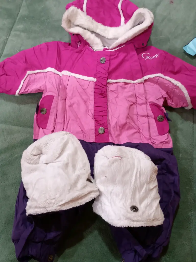 Traje de nieve infantil Gusti rosa y morado - 3