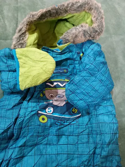 Enterito de invierno azul para bebé - miniatura 3