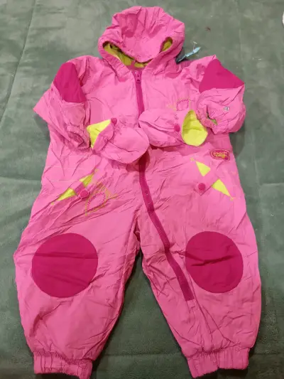 Enterito de invierno para bebé rosa con capucha - miniatura 2