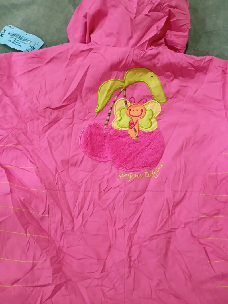 Enterito de invierno para bebé rosa con capucha - 3