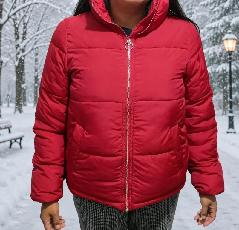 Chaqueta para mujer acolchada roja - 2